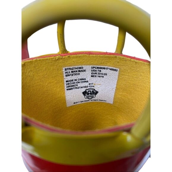 Paw Patrol Braylin Boys 7/8 Firetruck Marshall Character Pull On Rain Boots - Picture 8 of 9